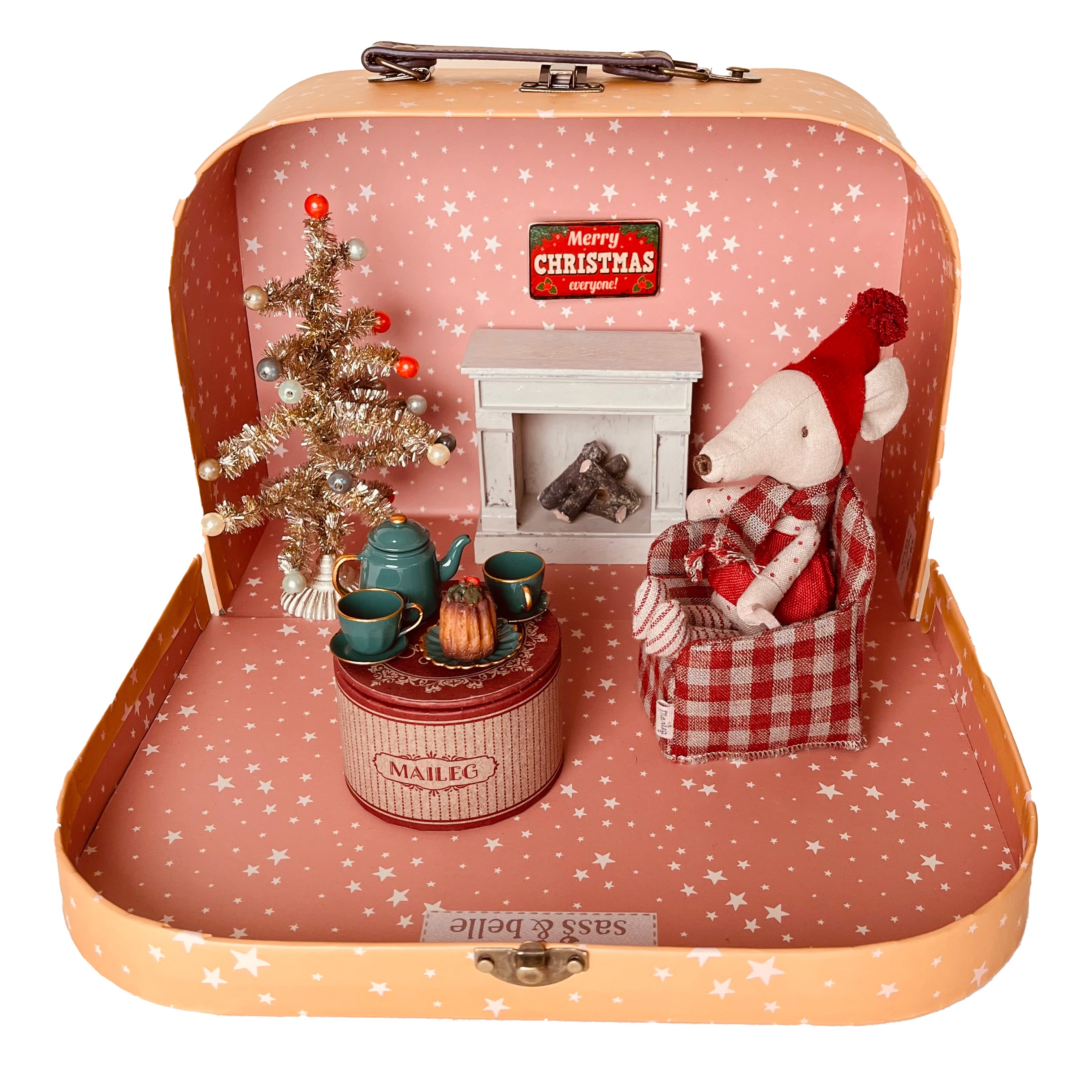Maileg Christmas Mouse, Suitcase Set - Boy or Girl?