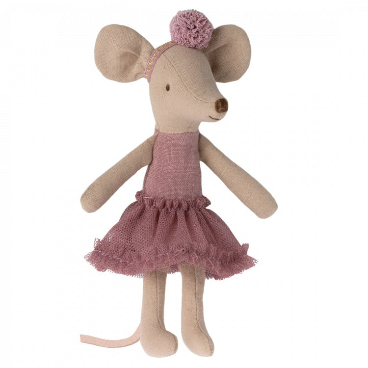 maileg ballerina big sister mouse in a heather coloured outfit
