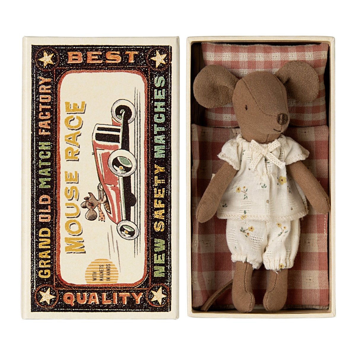 Maileg Big Sister Mouse in a Matchbox - I Want That Present