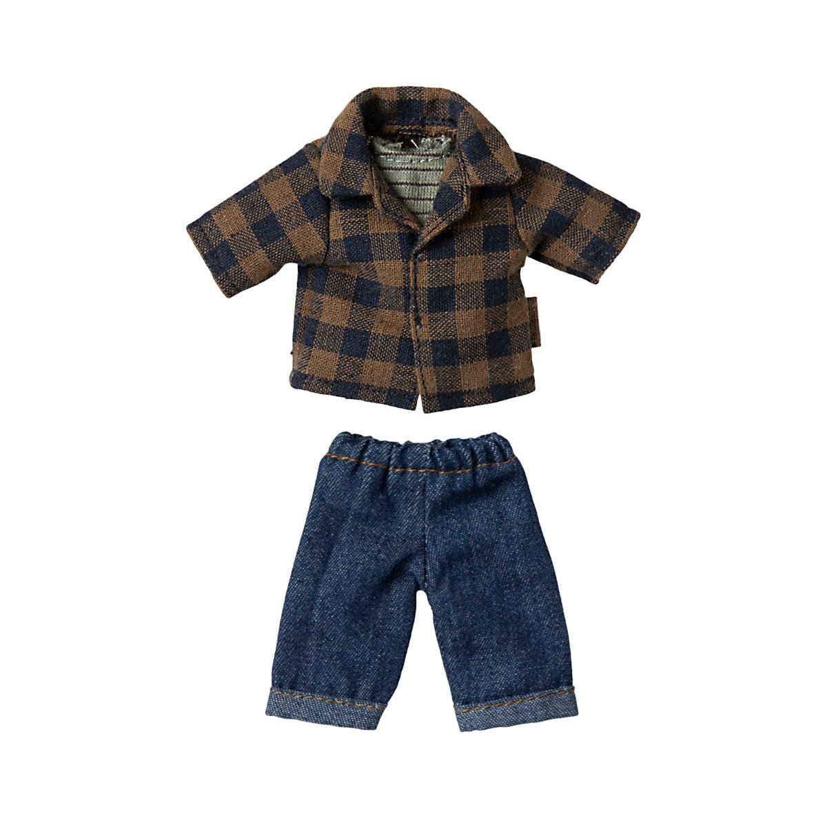 Maileg Maileg Dad Mouse Clothes - Overshirt & Jeans - I Want That Present