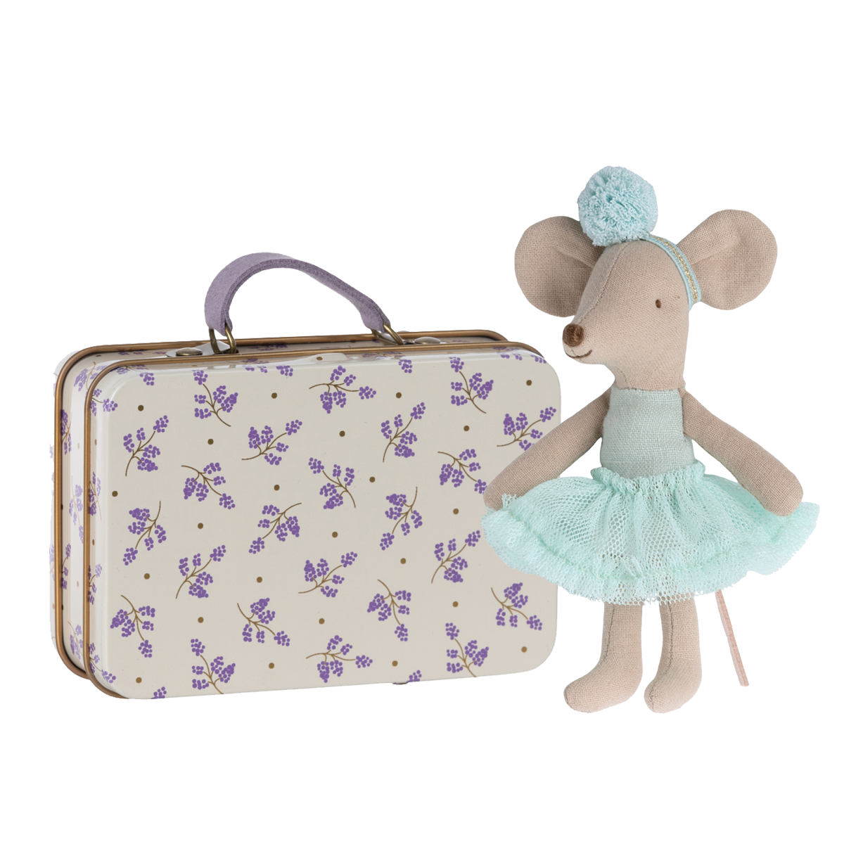 Maileg Little Sister Mint Ballerina & Suitcase