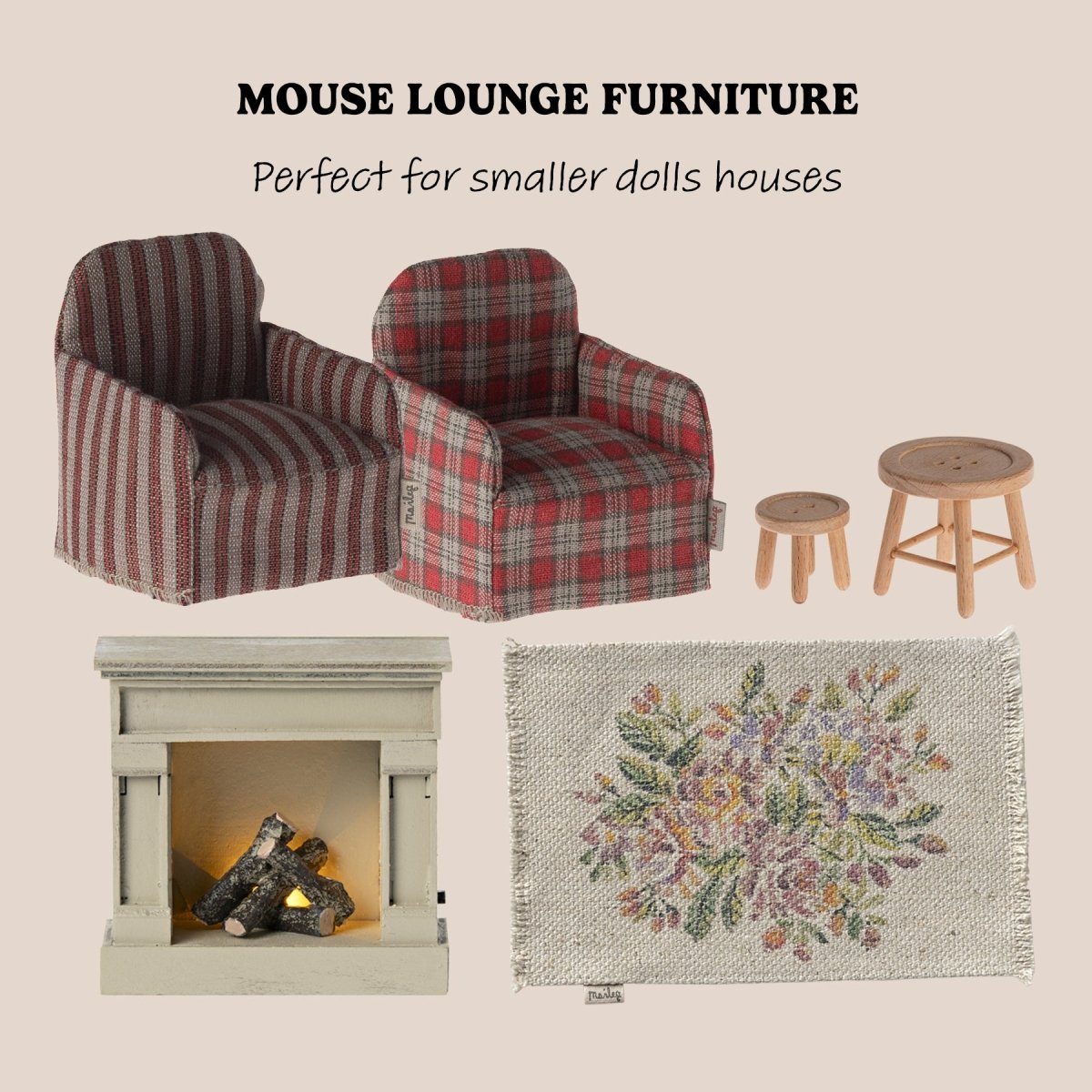 Maileg Mouse Lounge with Chairs Bundle - I Want That Present