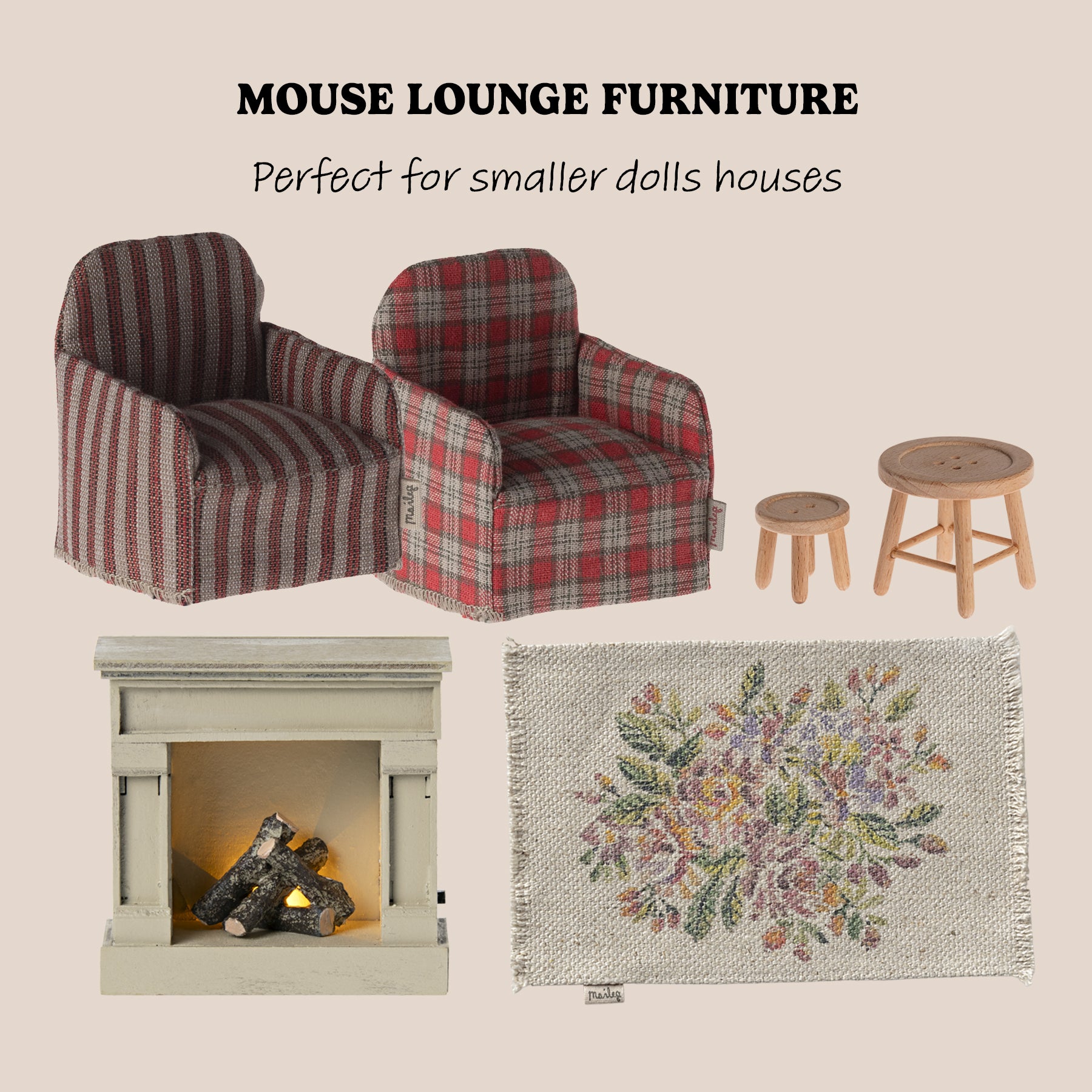 Maileg Mouse Lounge with Chairs Bundle