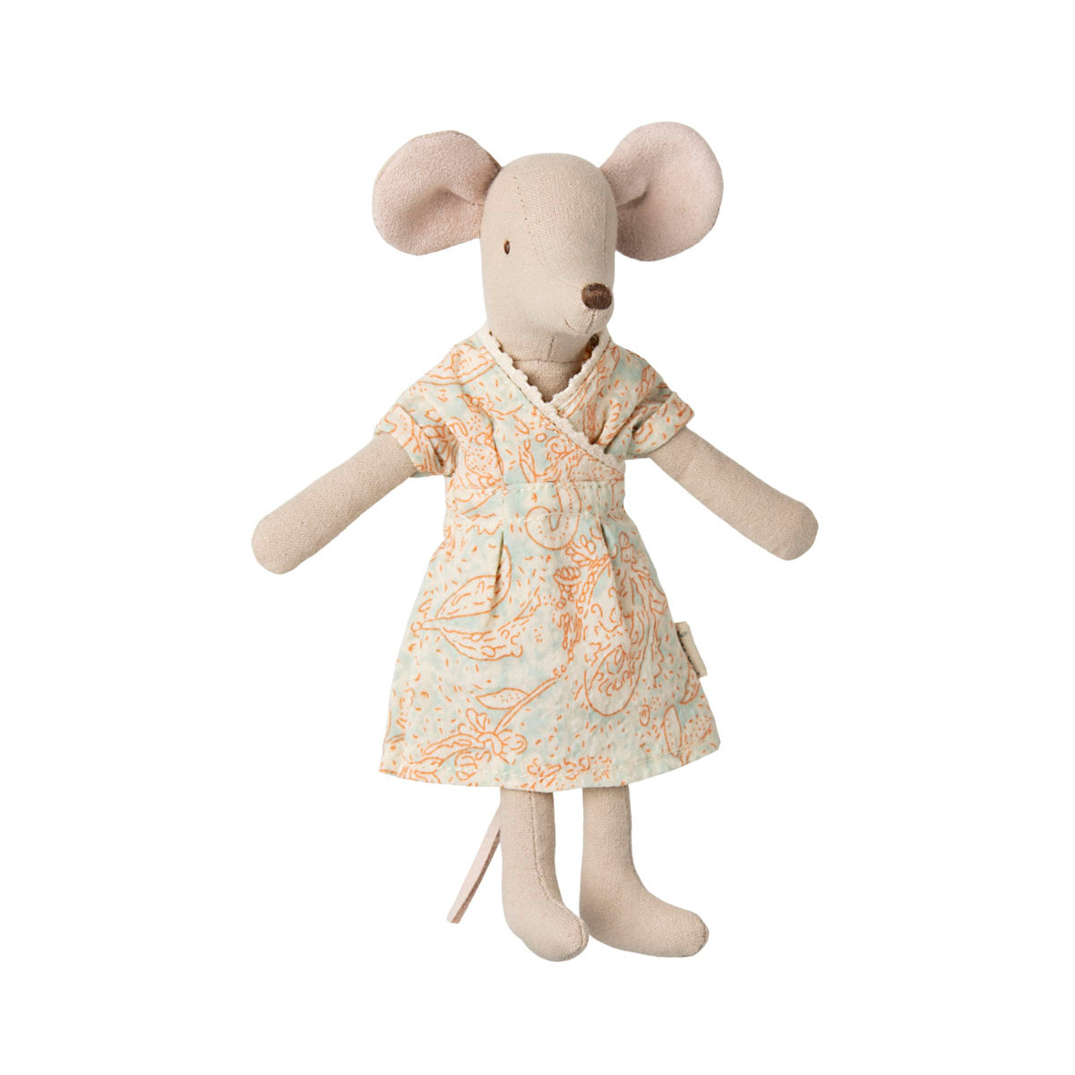 mum mouse in a light crossover dress