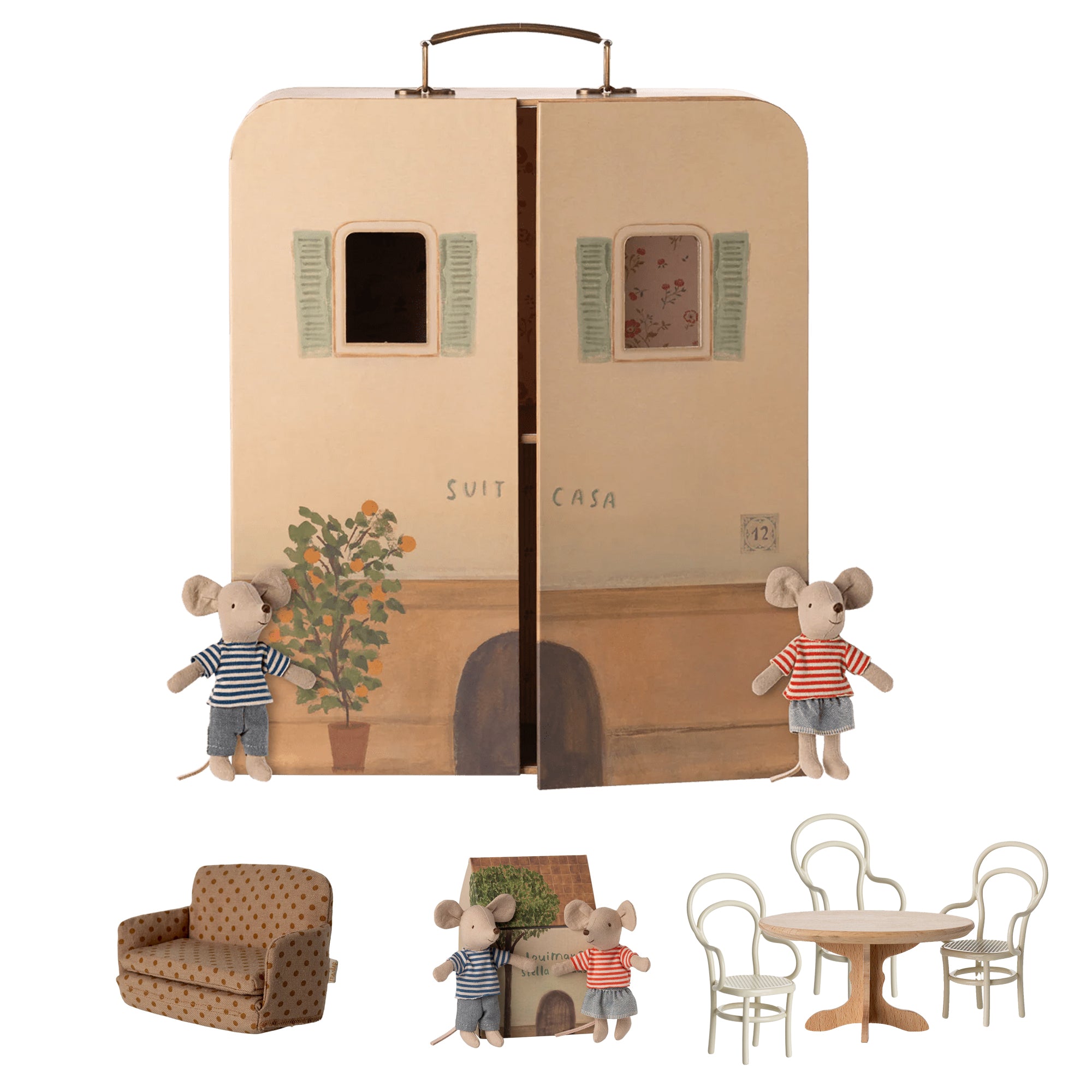 Maileg SuitCasa with Furniture & Mice