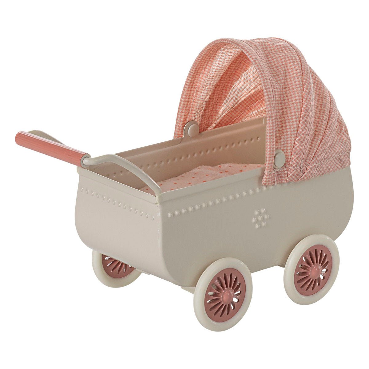 Maileg Pram, Mouse - Coral - I Want That Present