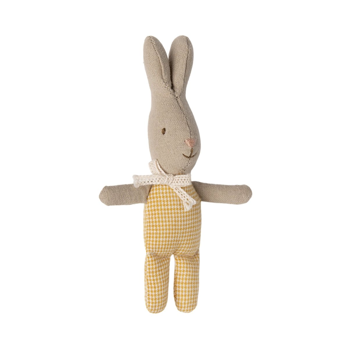 Maileg Rabbit, MY - Yellow Check - I Want That Present