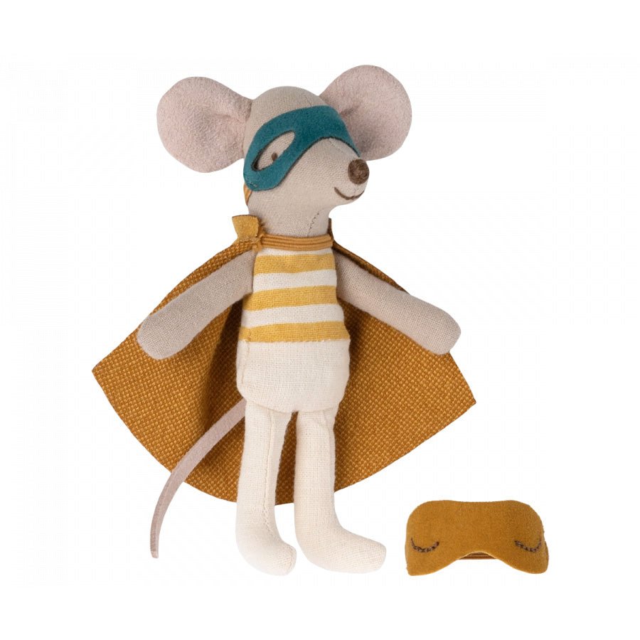 Maileg Superhero Mouse in a Matchbox, Little Brother - I Want That Present