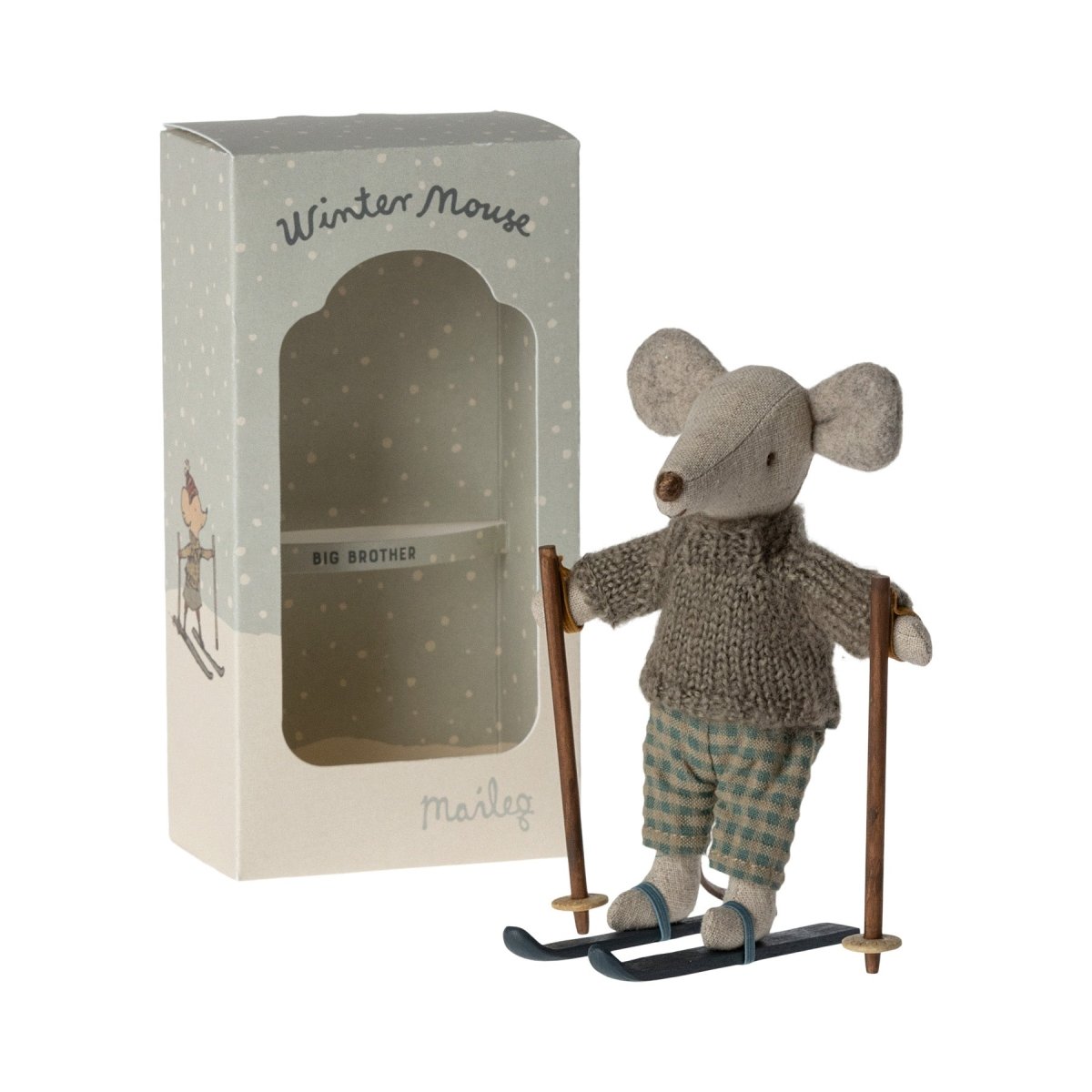 Maileg Winter Ski Mouse, Big Brother - I Want That Present