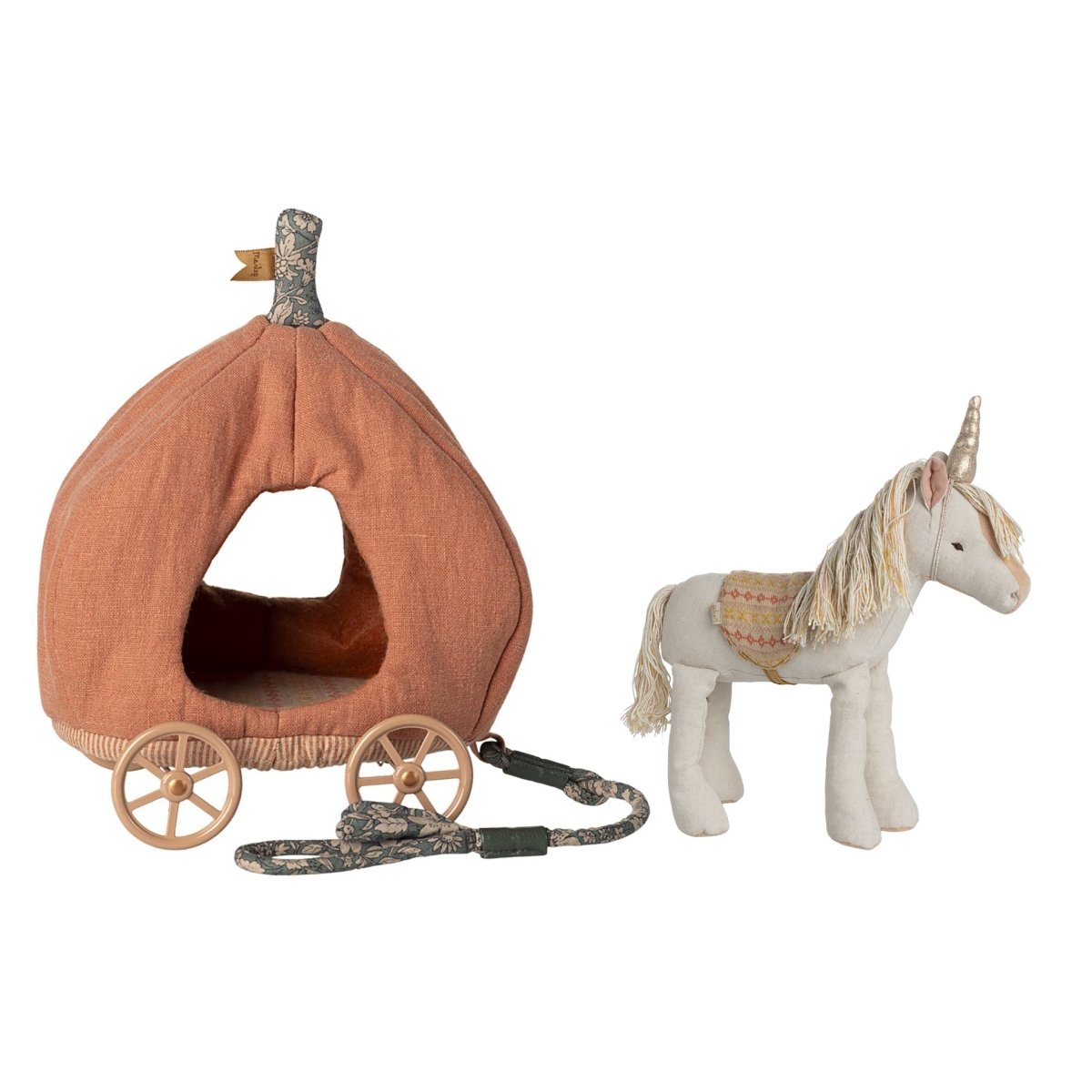 Maileg Pumpkin Carriage & Unicorn - I Want That Present