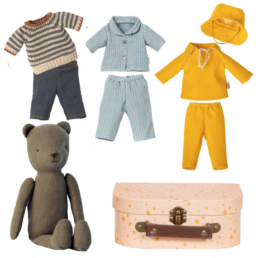 Maileg Teddy Dad, Clothes & Case Bundle
