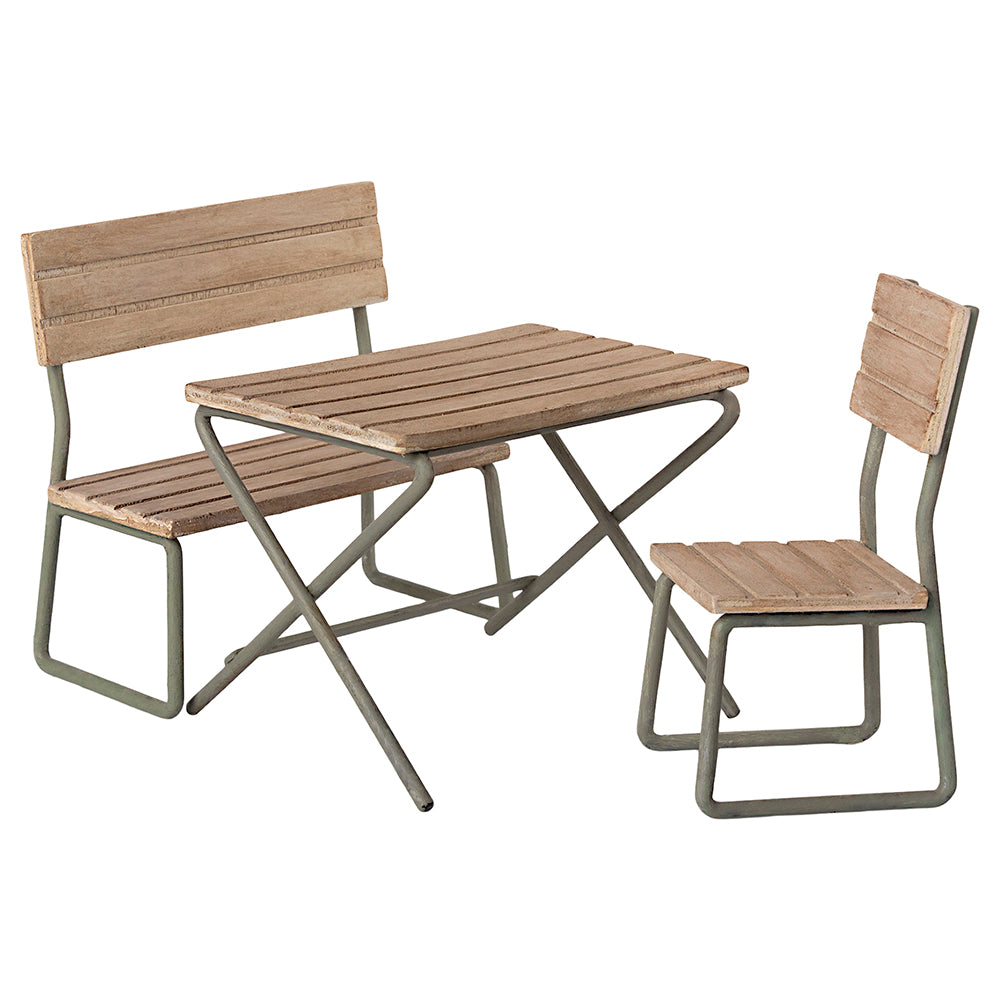 Maileg Mini Garden Set - Table, Chair and Bench