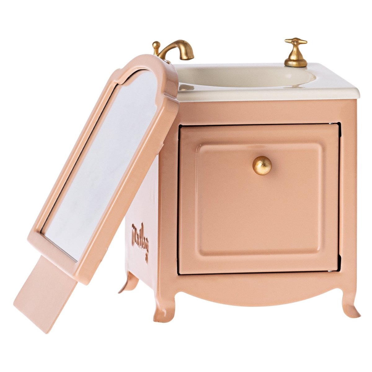 Maileg Sink Dresser w. Mirror, Mouse Size - Powder - I Want That Present