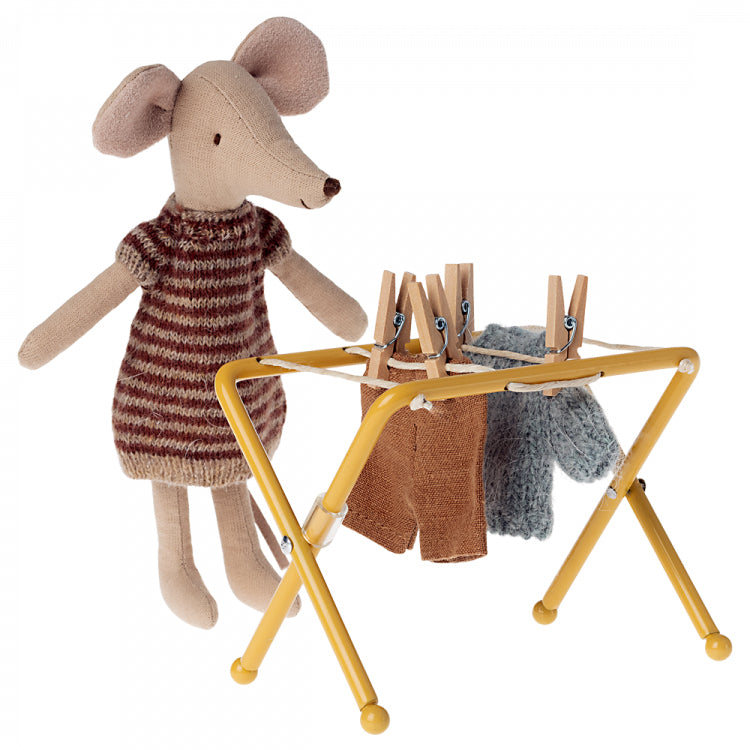 Maileg Drying Rack and Pegs - Mouse