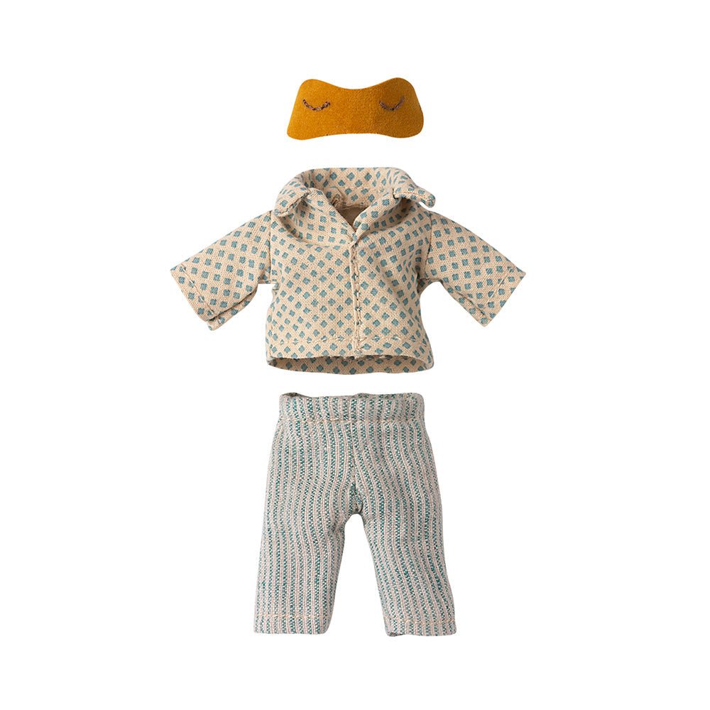 Maileg Pyjamas for Dad Mouse - Spotty Top / Stripe Bottoms - I Want That Present