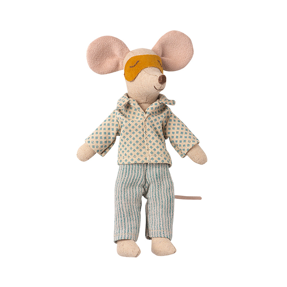 Maileg Pyjamas for Dad Mouse - Spotty Top / Stripe Bottoms