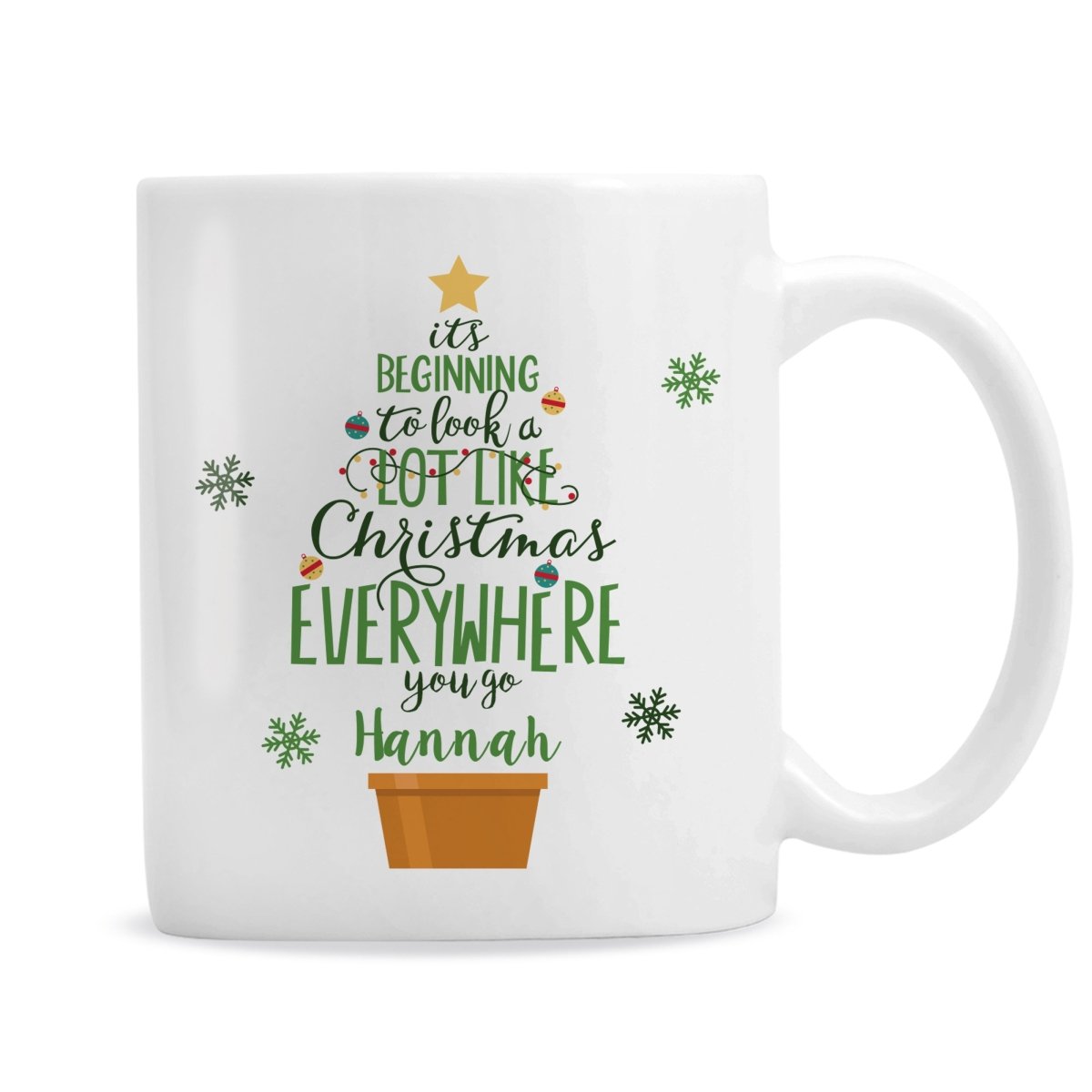 Personalised Its Beginning To Look A Lot Like Xmas Mug - I Want That Present