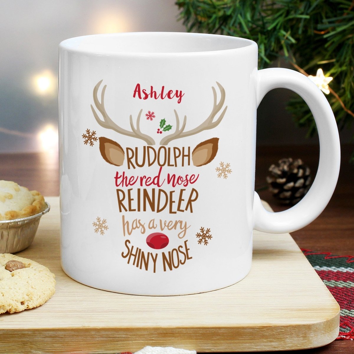 Personalised Rudolph the Red - Nosed Reindeer Mug - I Want That Present