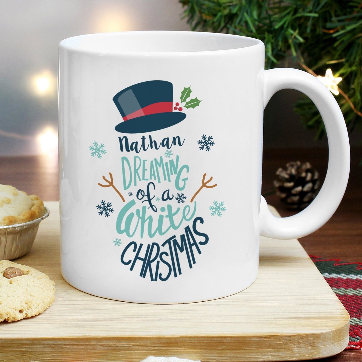 Personalised White Christmas Mug - I Want That Present