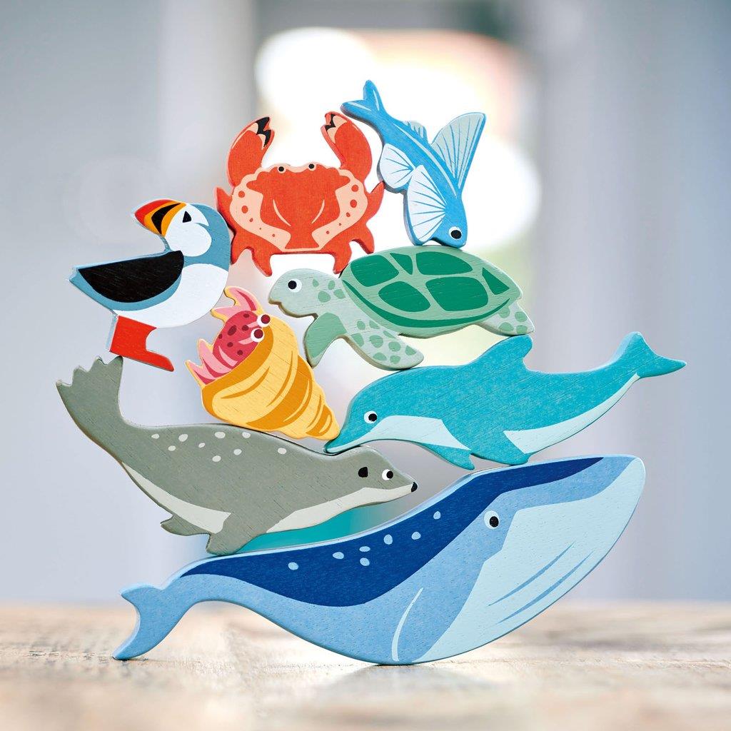 Tender Leaf Toys Wooden Sea Creatures Shelf Set