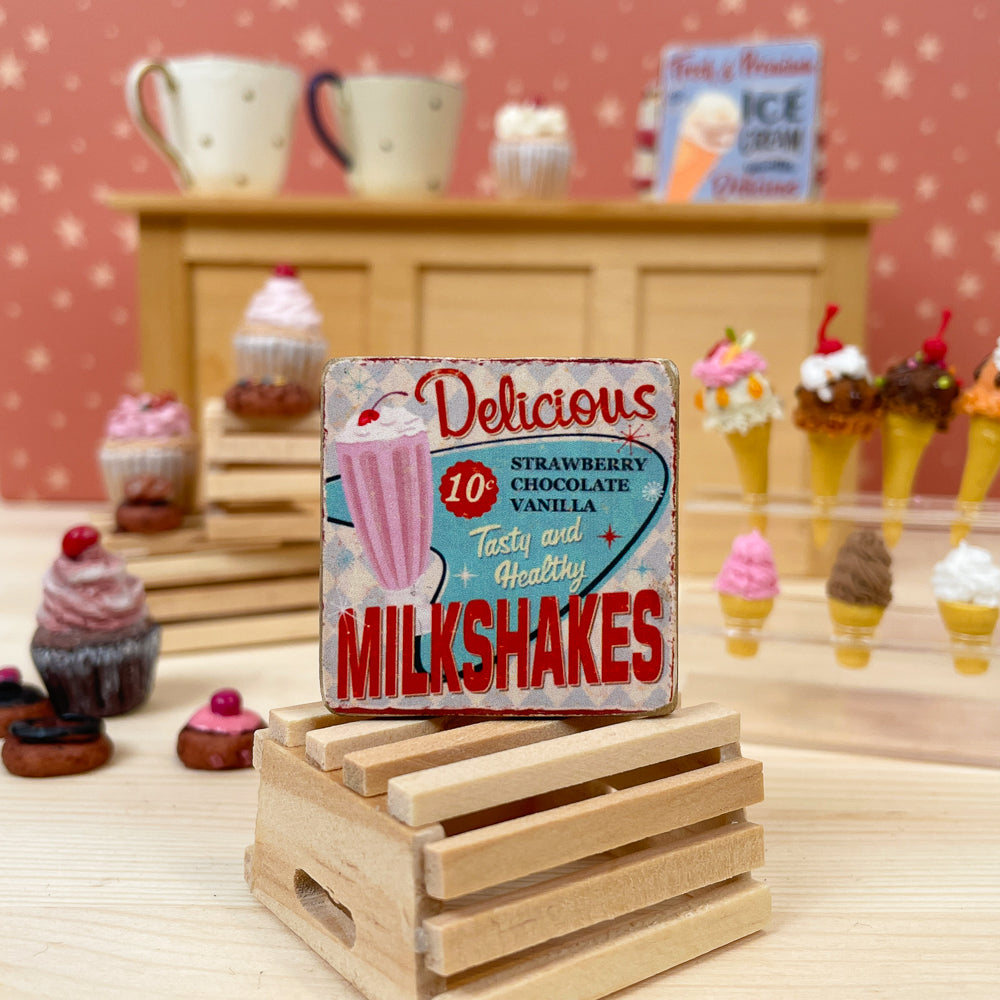 Miniature Kitchen Sign - Milkshakes