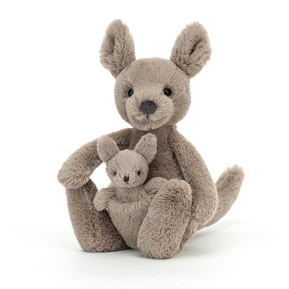 jellycat grey kangaroo, with her little joey