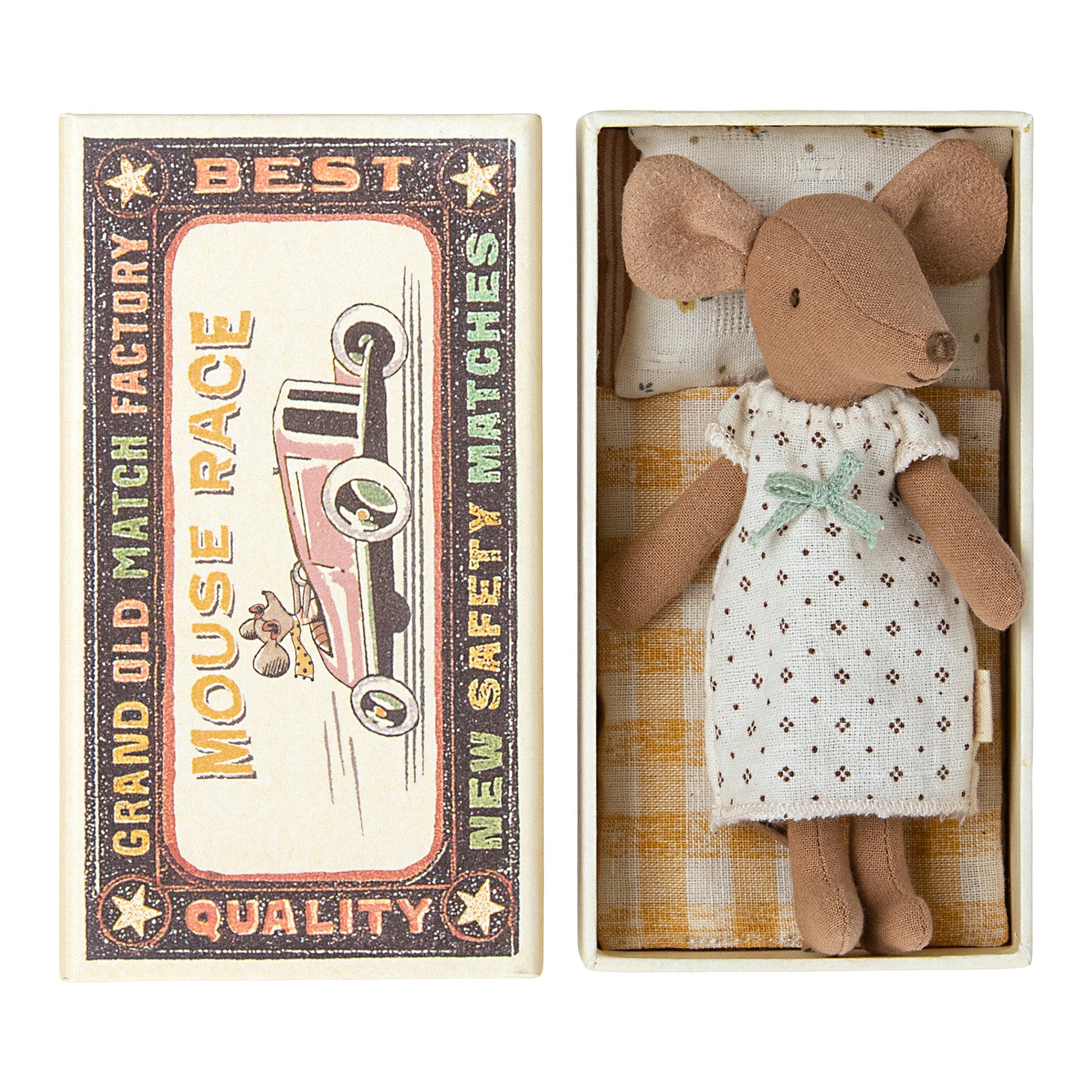 Maileg Big Sister Mouse in a Matchbox - White Dress