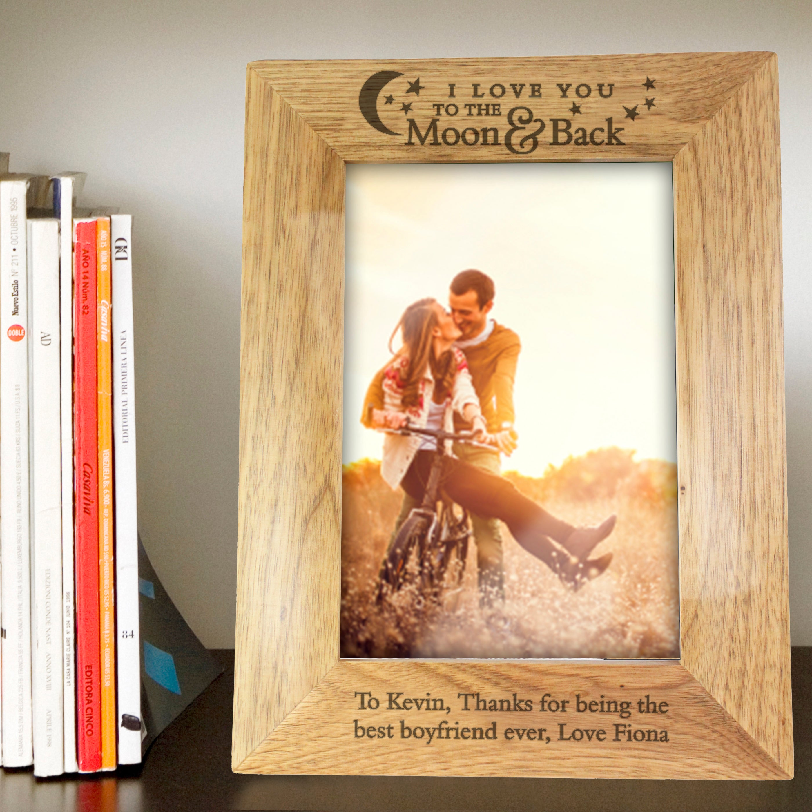 Personalised To the Moon and Back...Wooden Photo Frame