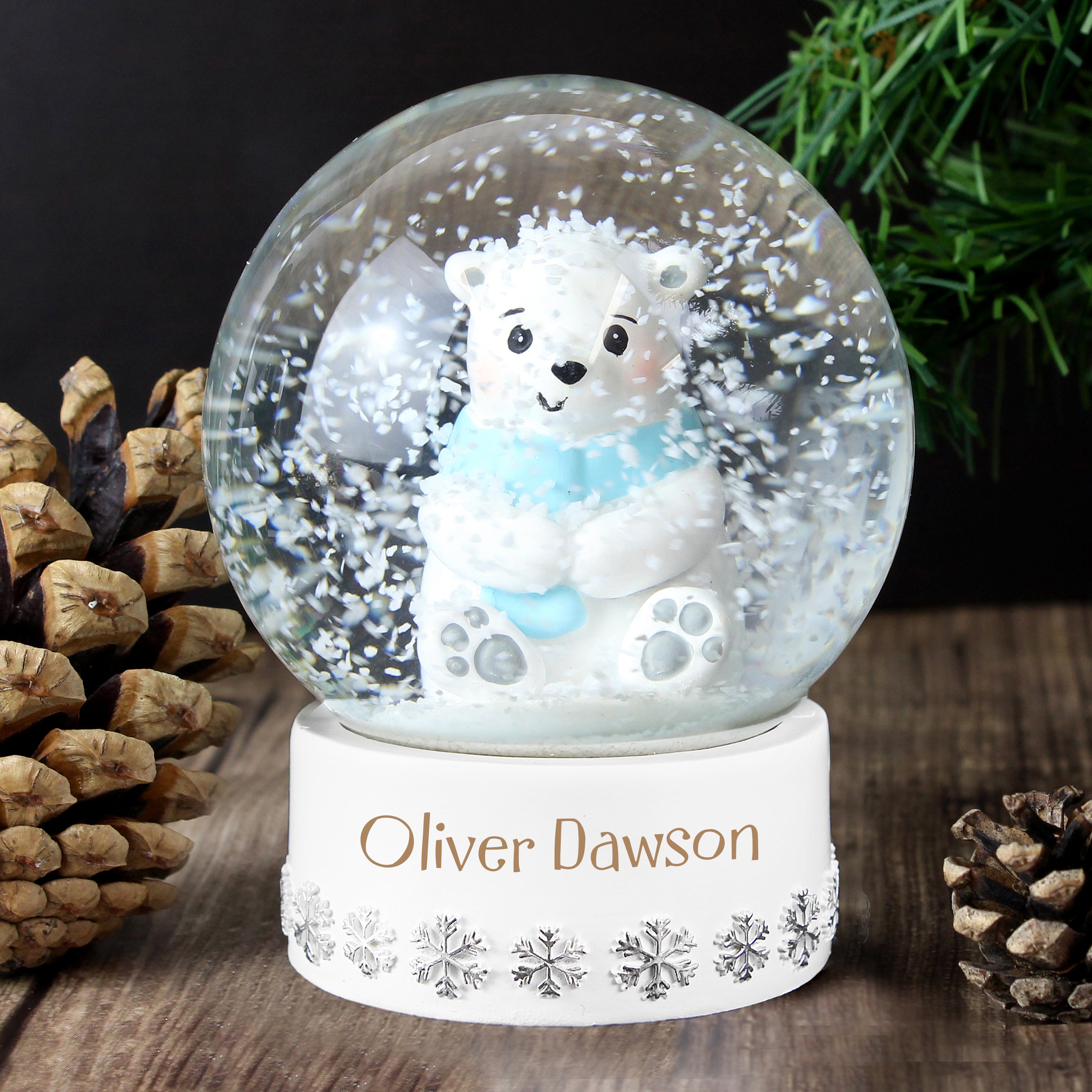 Personalised Name Polar Bear Snow Globe