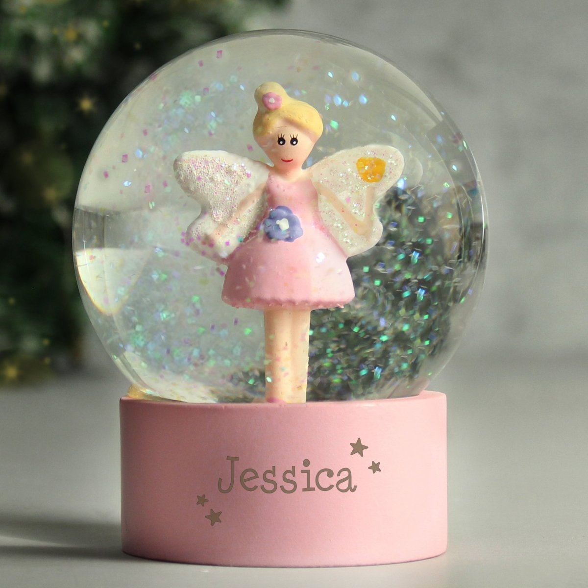 Personalised Name Fairy Snow Globe - I Want That Present