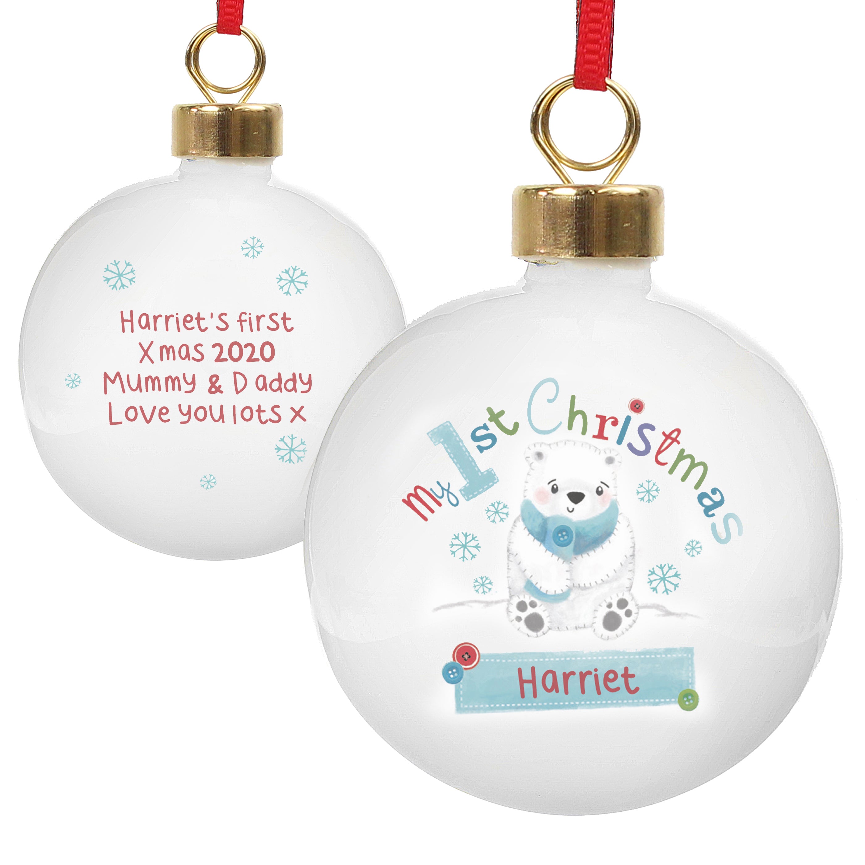 Personalised Polar Bear My 1st Chistmas Bauble