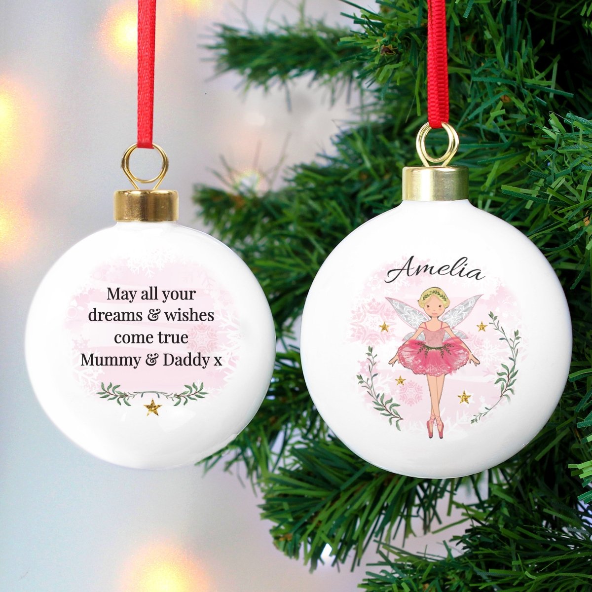 Personalised Sugar Plum Fairy Bauble - I Want That Present