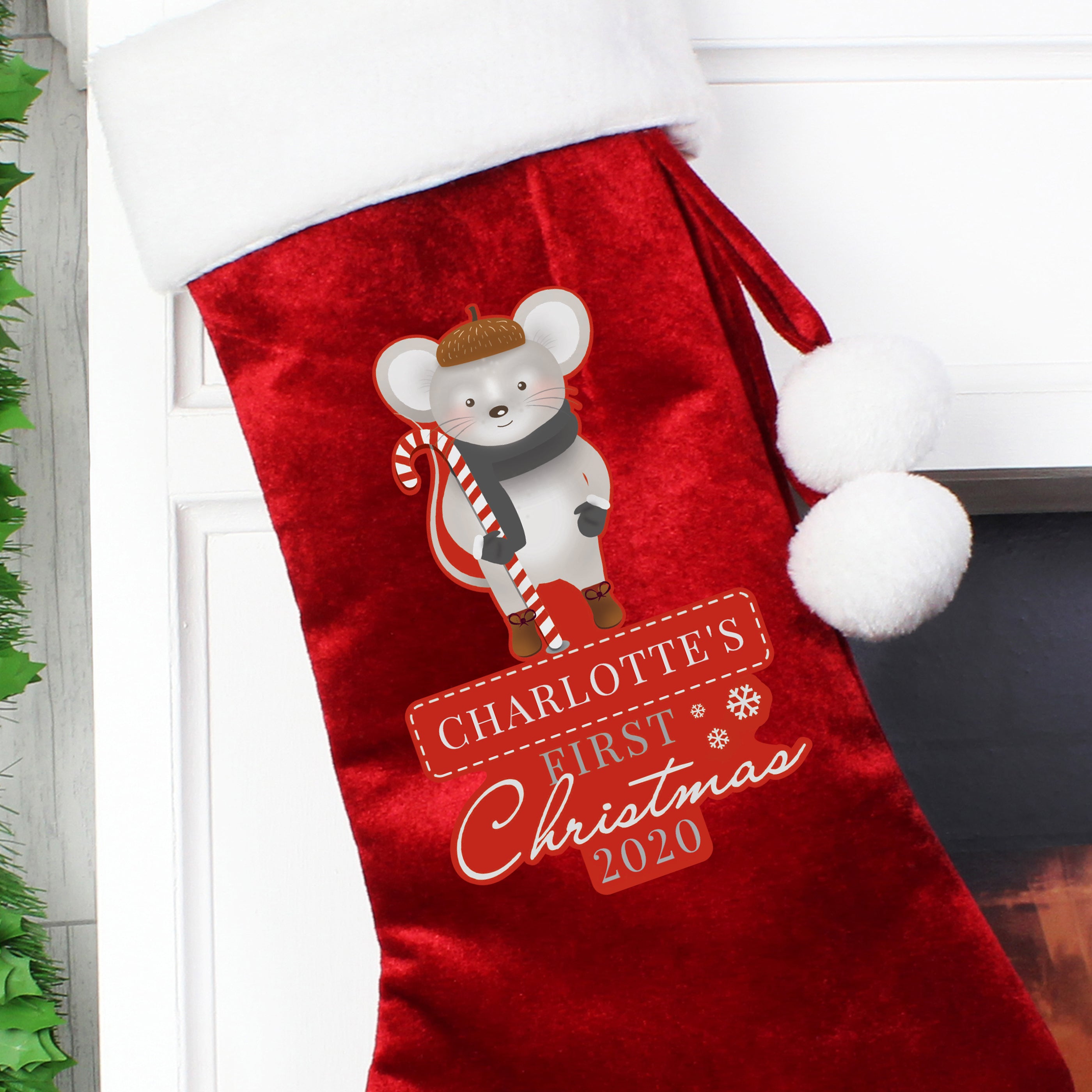 Personalised '1st Christmas' Mouse Stocking