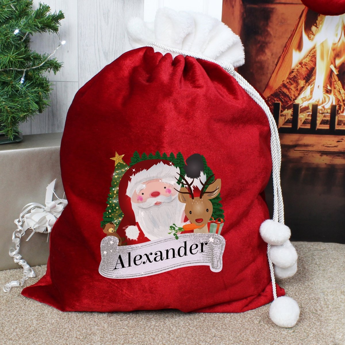 Personalised Red Christmas Santa Sack - I Want That Present