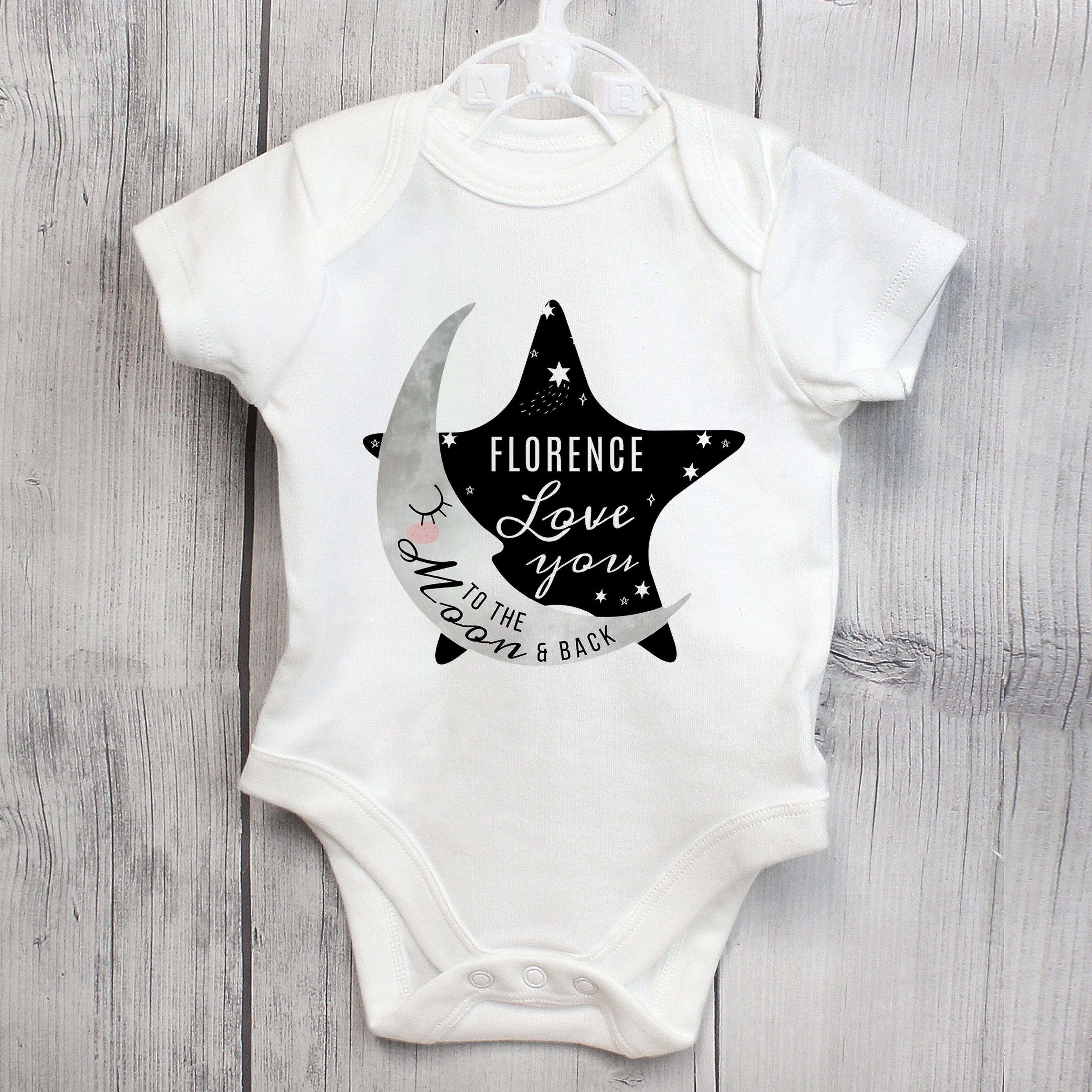Personalised Baby To The Moon and Back Baby Vest