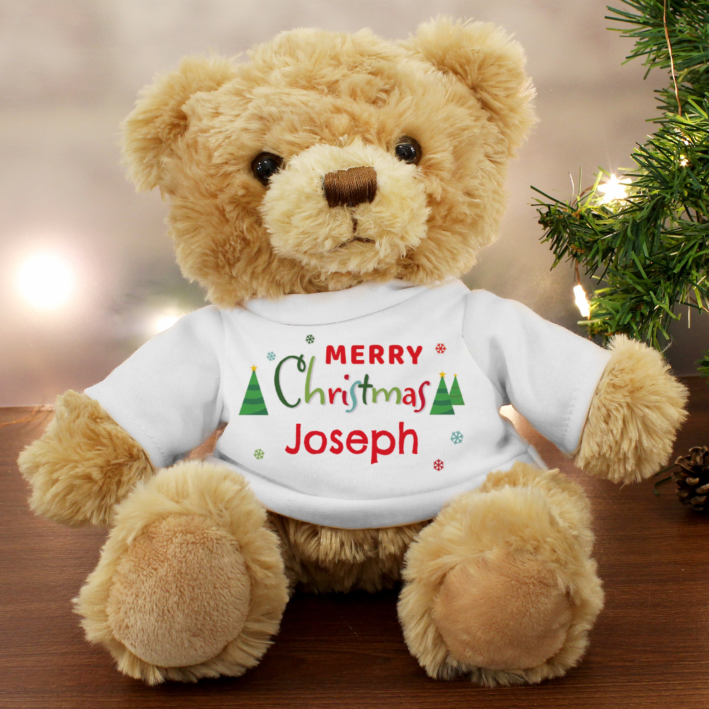 Personalised Merry Christmas Teddy Bear