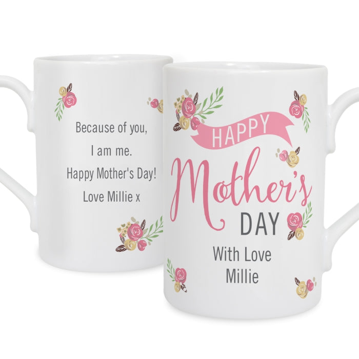 Personalised Floral Bouquet Mother's Day Slim Mug