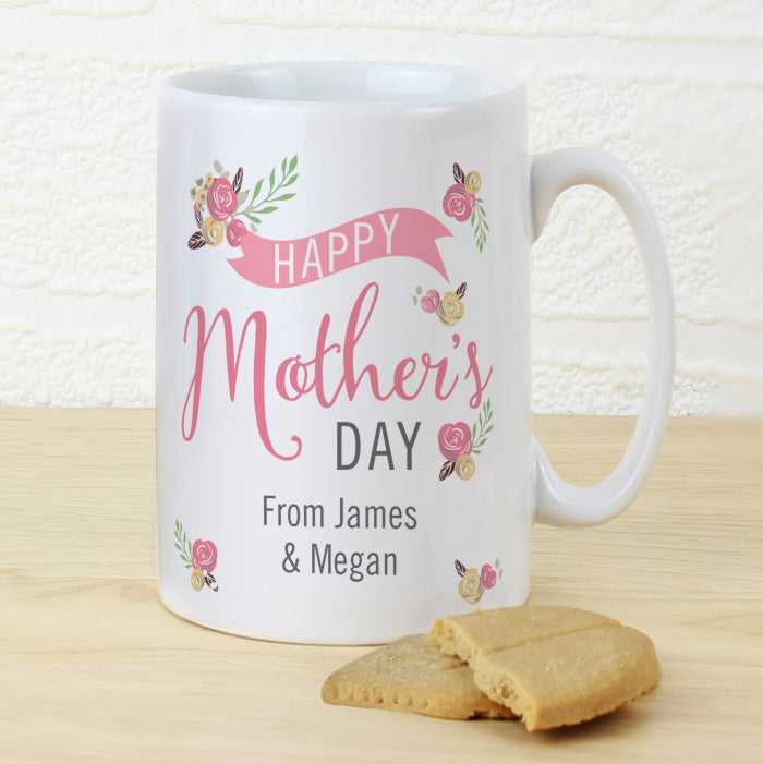 Personalised Floral Bouquet Mother's Day Slim Mug