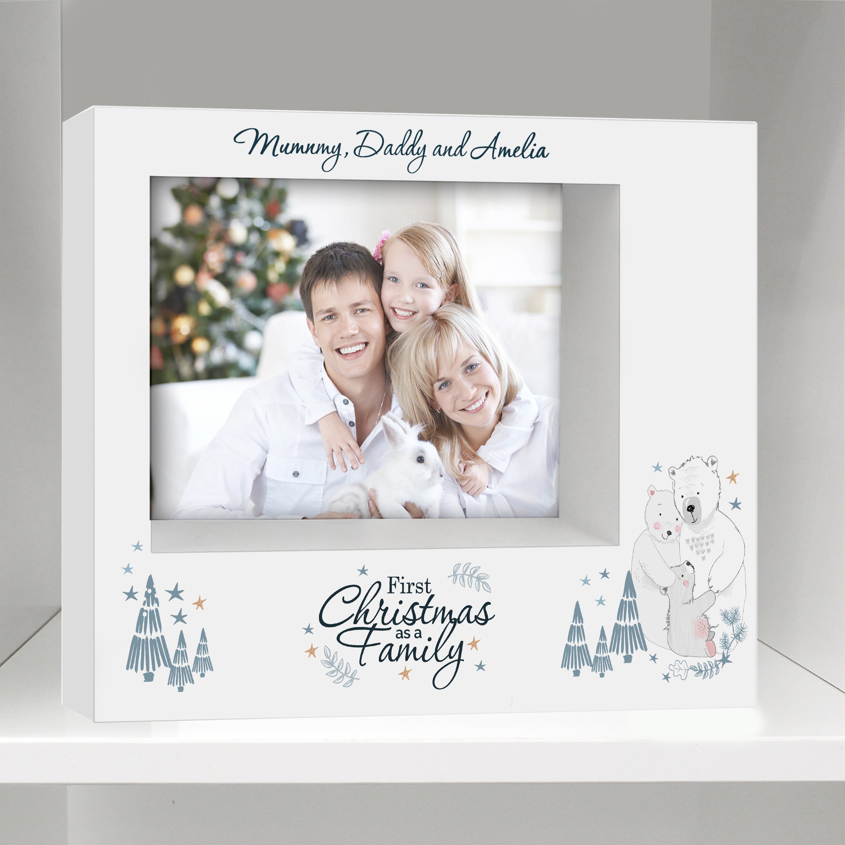Personalised Polar Bear '1st Christmas As A Family' Frame