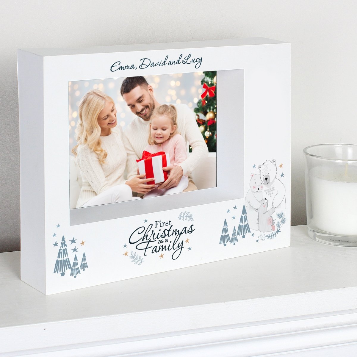 Personalised Polar Bear '1st Christmas As A Family' Frame - I Want That Present