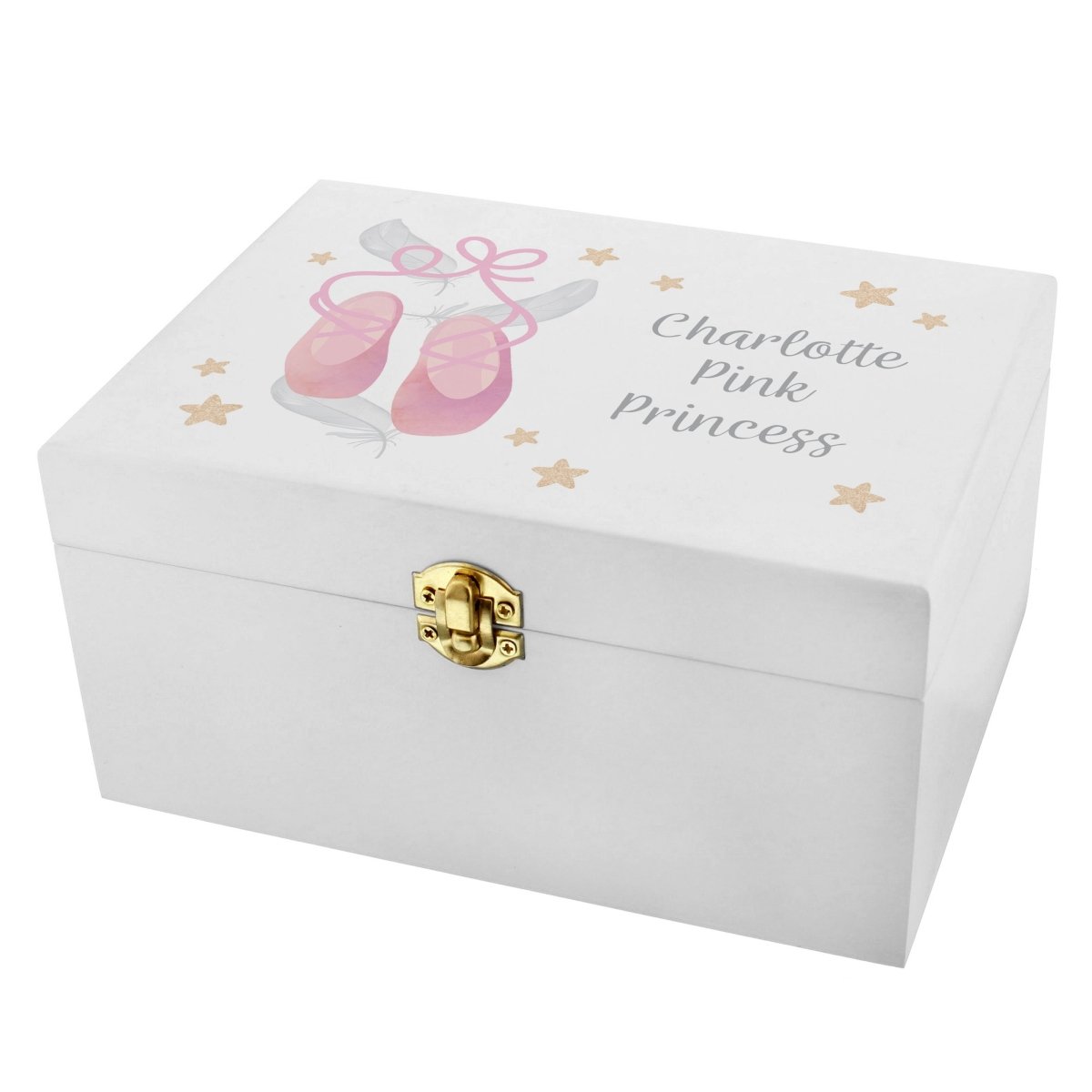 Personalised Swan Lake Ballet White Wooden Keepsake Box - I Want That Present