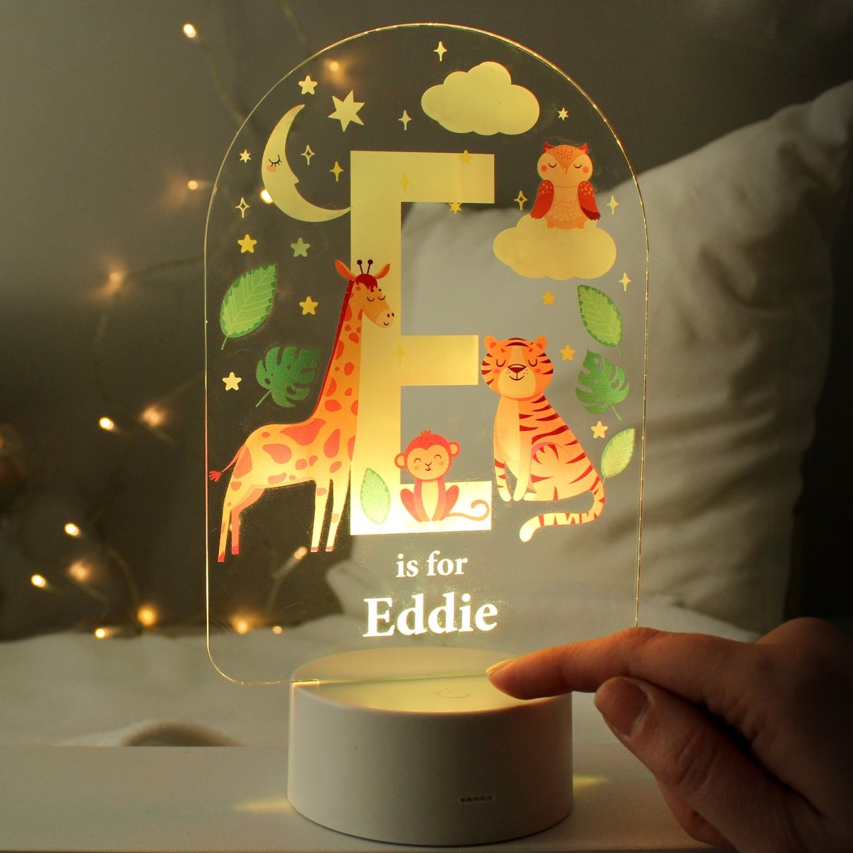 Personalised Animal Alphabet LED Colour Changing Night Light - I Want That Present