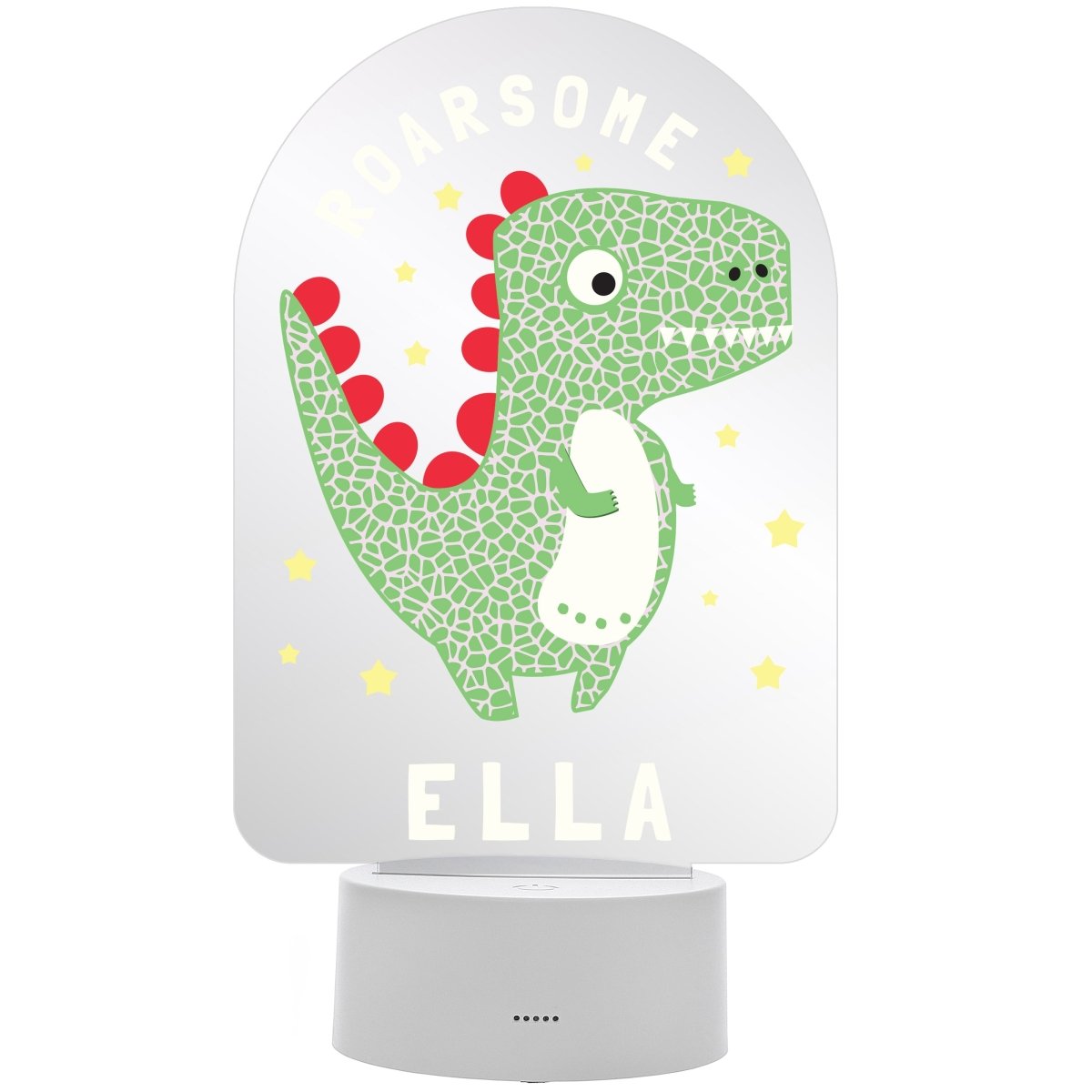 Personalised Roarsome Dinosaur LED Colour Changing Night Light - I Want That Present