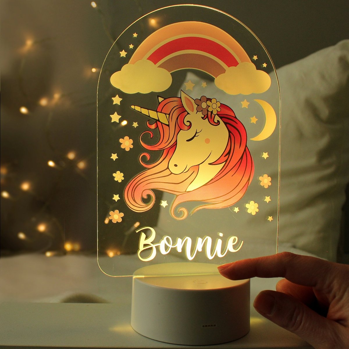 Personalised Pink Unicorn LED Colour Changing Night Light - I Want That Present