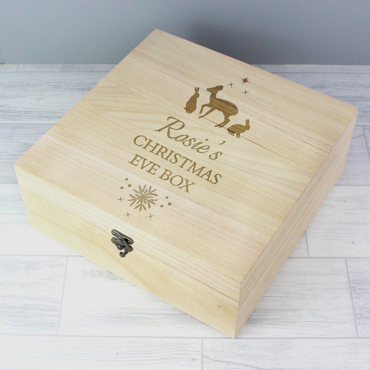 Personalised Wooden Christmas Eve Box - I Want That Present