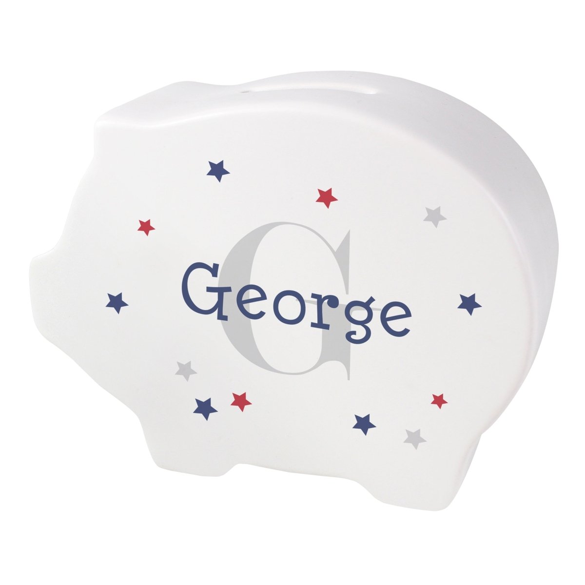 Personalised Name & Initial Piggy Bank - I Want That Present