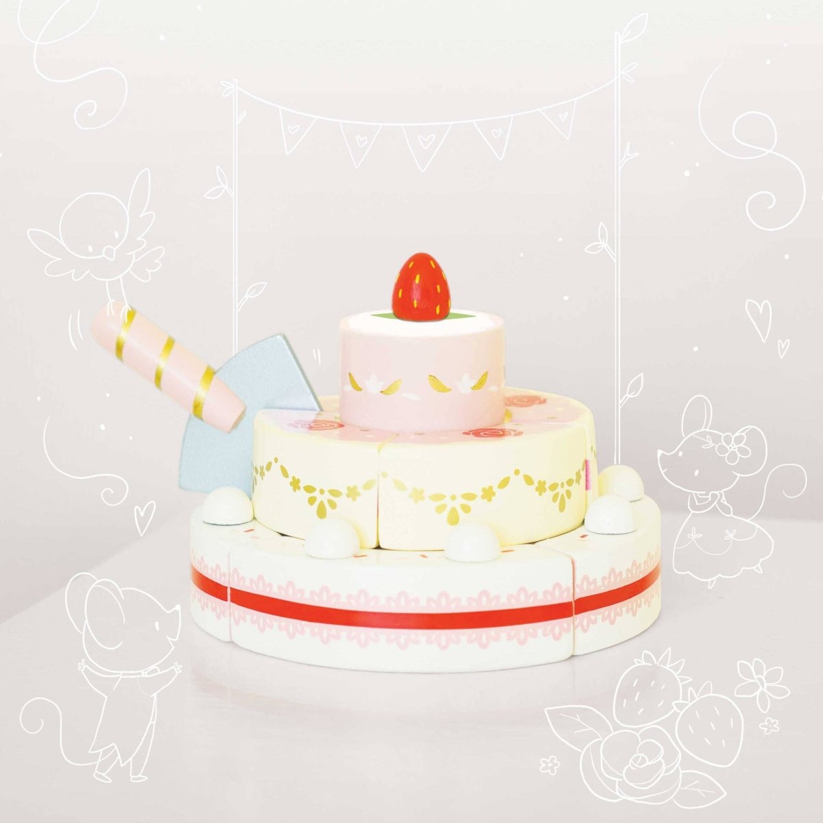 Le Toy Van Strawberry Wedding Cake - I Want That Present