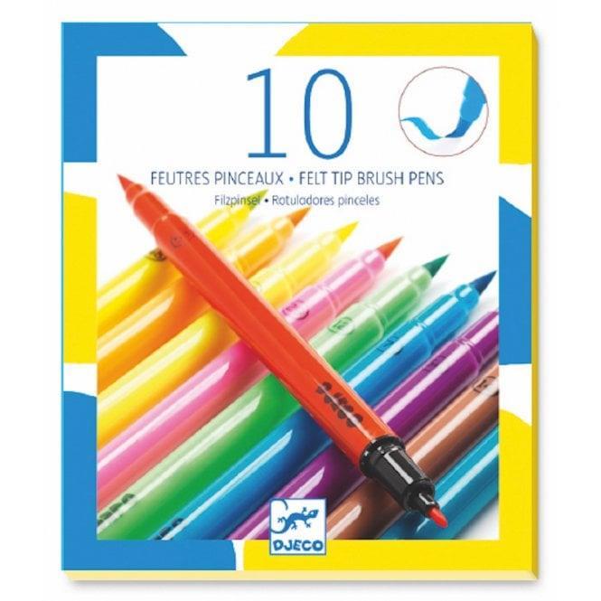 Djeco 10 Double-ended Felt Tip Pens - Pop Colours