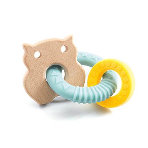 Djeco BabyBobi Owl Teething Ring - I Want That Present