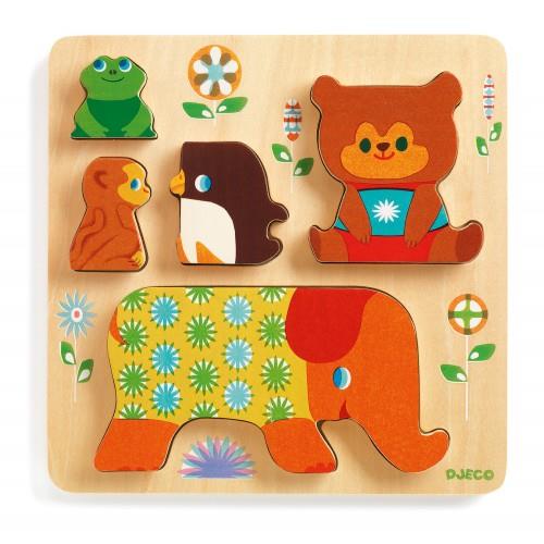 Djeco Woodypile Wooden Relief Puzzle